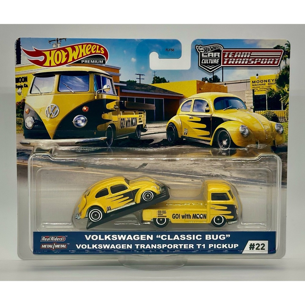 Hot Wheels Team Transport GO! with MOON VW Classic Bug Transporter T1 Pickup #22